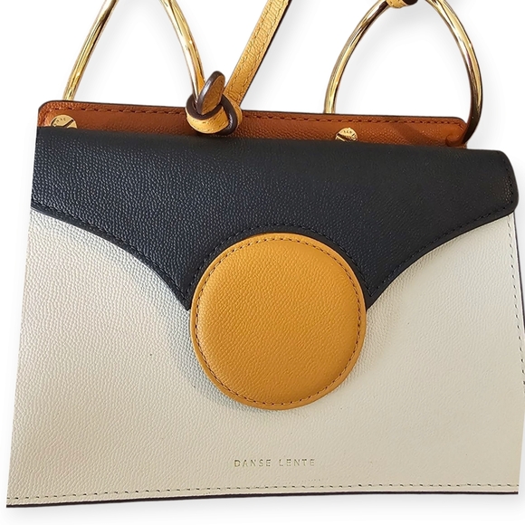 Lente Mini Phoebe Navy & Cream Colorblock Bag with Gold Hardware - Picture 2 of 7